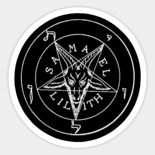 Sigil of Baphomet Clothing | White on Black Mass | Satanic Sticker